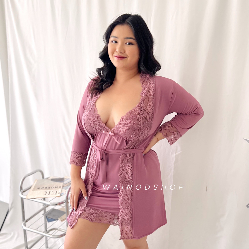 NATALIE S-6XL sexy lingerie dress &amp; kimono - WAINODSHOP