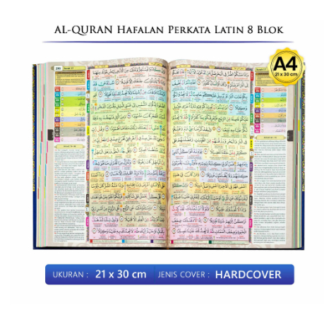 Al Quran Besar Tajwid Hafalan Hafazan  Perkata Latin 8 Blok Al Quran Ukuran A4 Quran Wakaf Besar REGULER