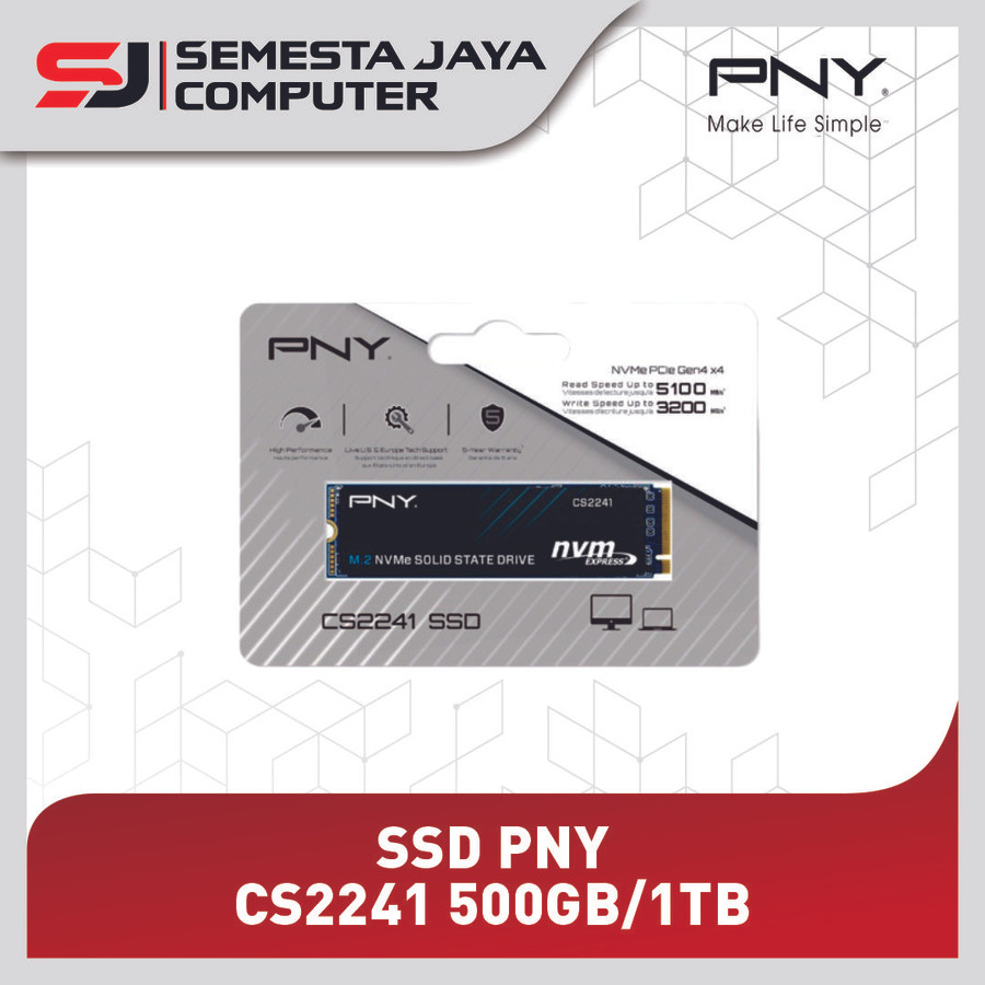 SSD PNY CS2241 M.2 2280 500GB|1TB SSD NVMe PCIe Gen4 x4