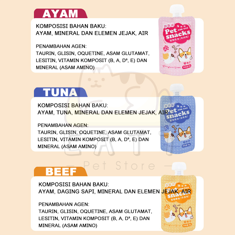 Cemilan Kucing Snack Kucing 90g Makanan Basah Kucing