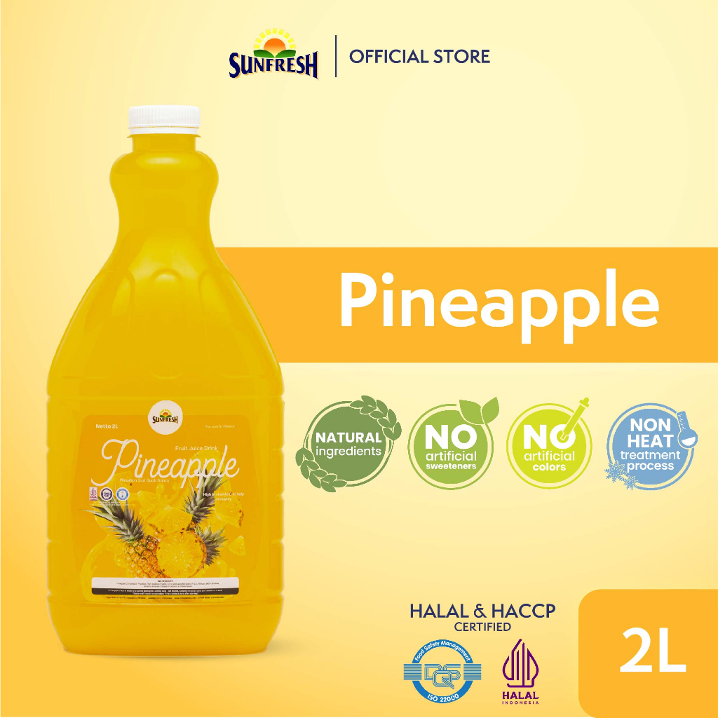 

Sunfresh Daily Pineapple Juice 2 Liter Mengandung Vitamin C - Jus Buah Nanas Asli