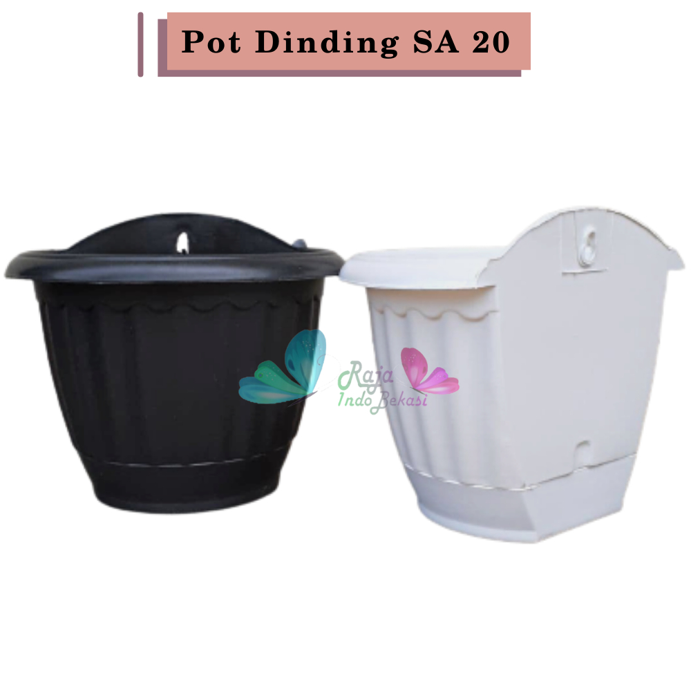 Pot Dinding Sa TP 20 Putih Pot Tanaman Hias Bunga 20 Cm Grosir Wall Flower Pot Dinding Putih Tempel Murah Dekorasi Unik