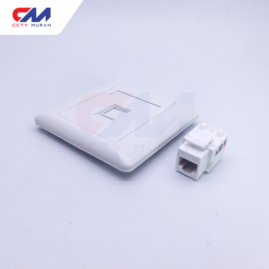 FACE PLATE LAN RJ45 WALL PLATE 1 PORT+1*MODULAR CAT 6E