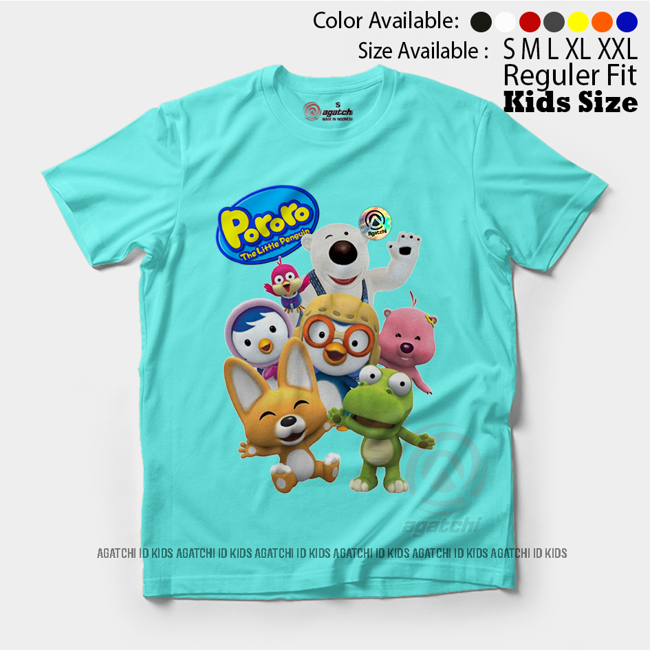 Baju Kaos Atasan Anak Laki - Laki Motif 3D Kartun Pororo