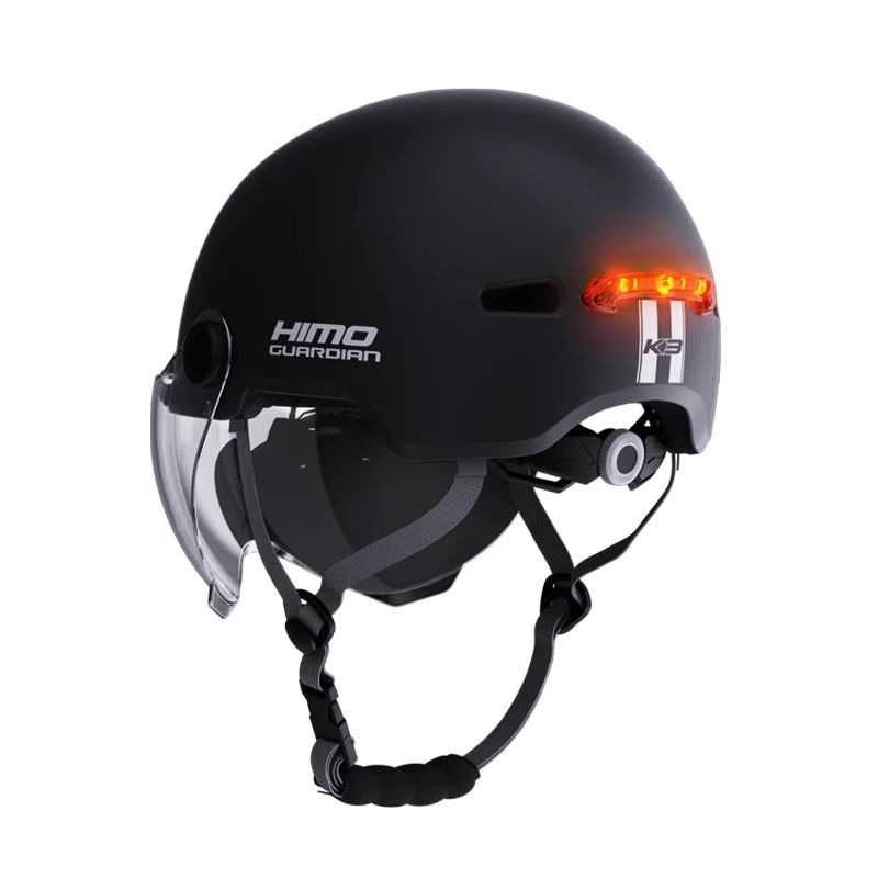 HIMO Hitam Helm Sepeda Bike Visor Adjustable Breathable with Tail Light - K3