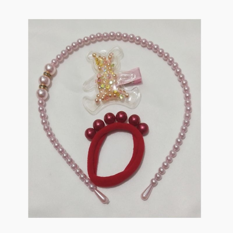 Bando Mutiara / Karet Ikat Rambut Mutiara / Jepitan Beruang Mutiara