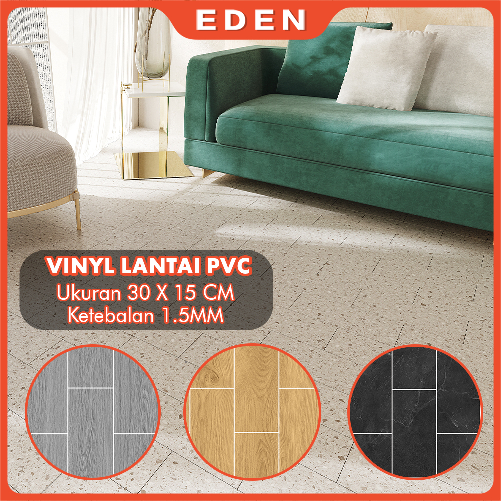 Lantai Vinyl Parket motif kayu Ukuran 30 cm x 15 cm Ketebalan 1.5MM / Parket Motif