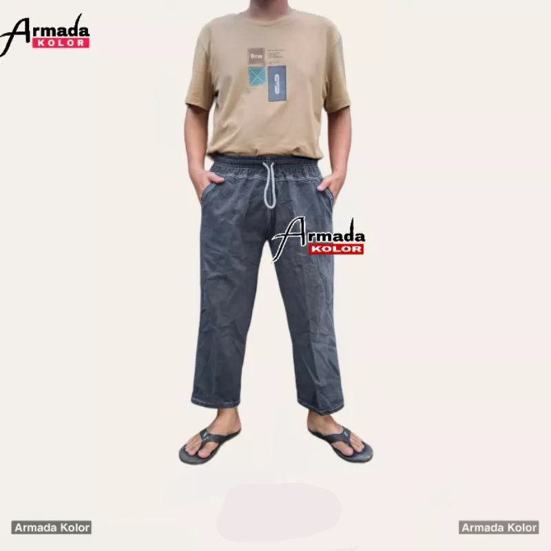 RJ4 Celana Sirwal Jeans Denim Celana Pangsi Slimfit Dewasa Cingkrang