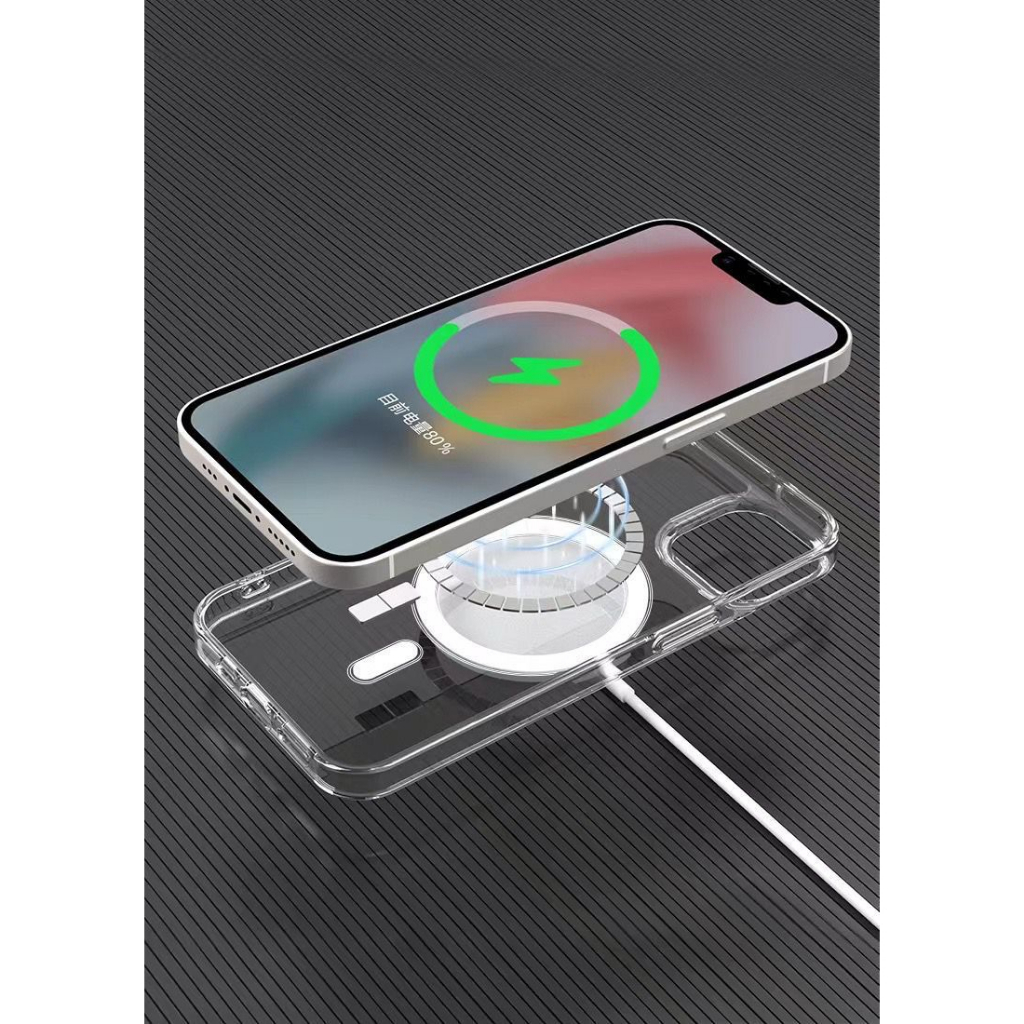 MINIGO Casing MAGSAFE iPhone SE 7 8 Plus X XR Xs Max 11 12 13 14 PRO MAX Magnetic Wireless Charging Case Anti Menguning