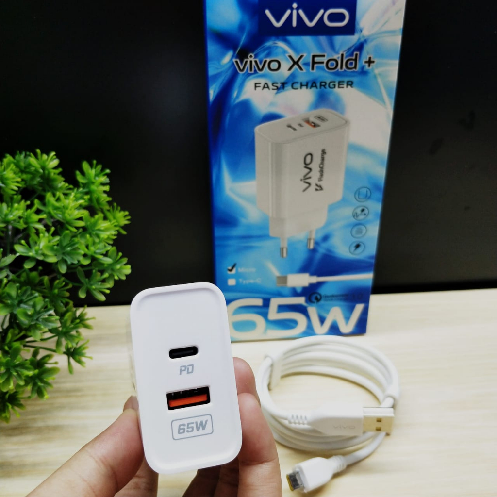 CHARGER VIVO 20W FAST CHARGING V8 MICRO TYPE C QC 3.0 VIVO X FOLD +  Charger PD 20W QC3.0 Fast Charging Adaptor Type-C USB-A