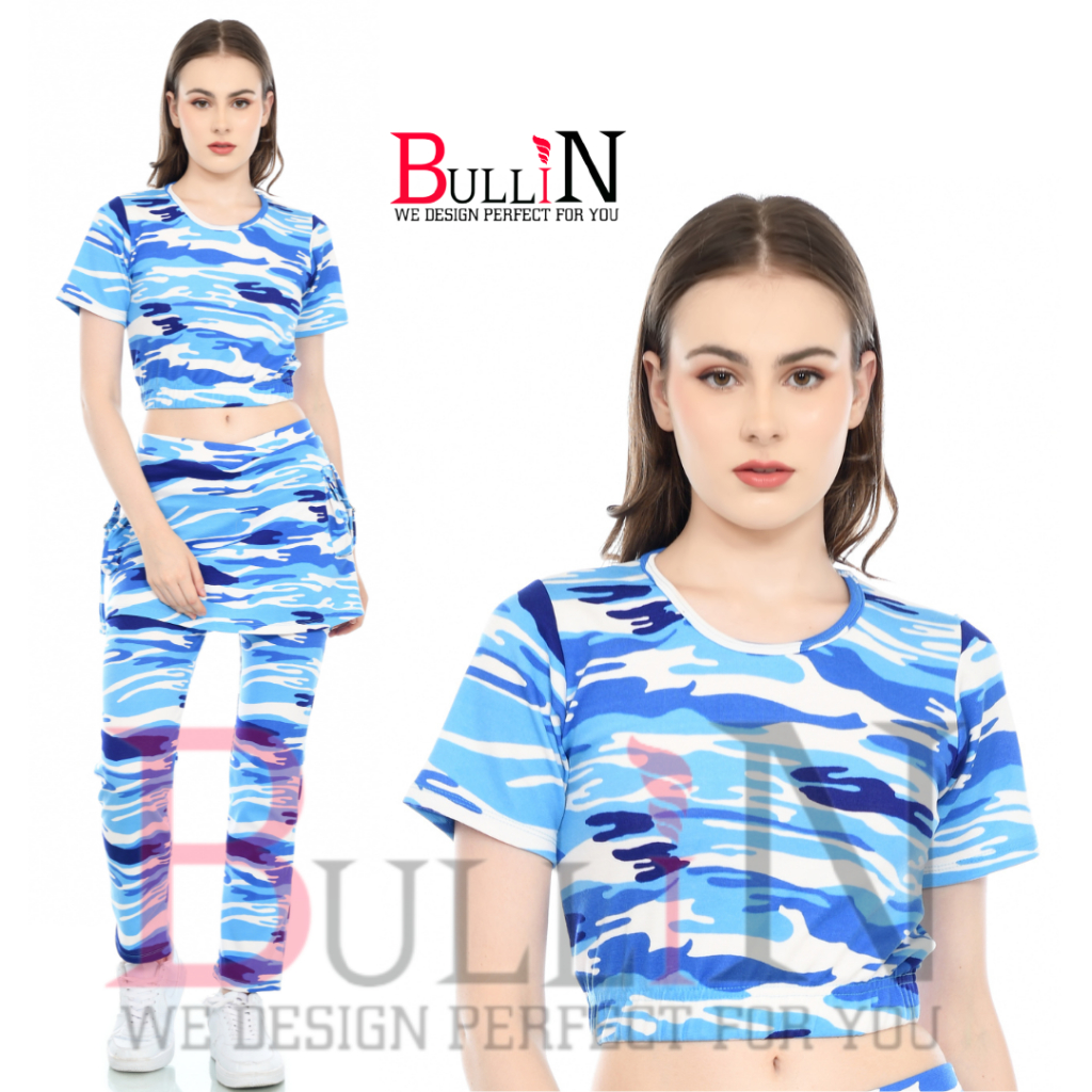 Baju Crop Loreng / baju atasan crop olahraga
