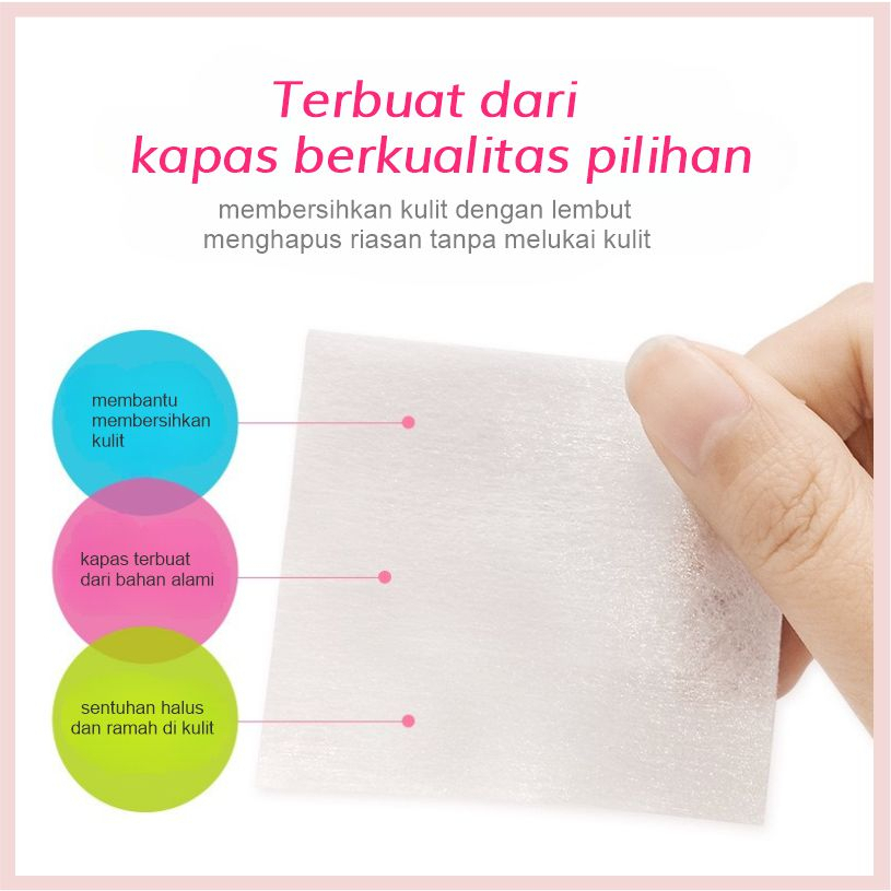 Kapas Toner Kapas Wajah Cotton Puff Remover Skin Care Isi 100 Lembar