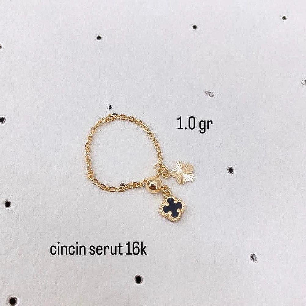 Set cincin kalung anak dan dewasa emas asli kadar 70 75 16k 17k van vc rosegold clover hitam branded gelang serut anting bulat gantung kerabu duduk paku cucuk