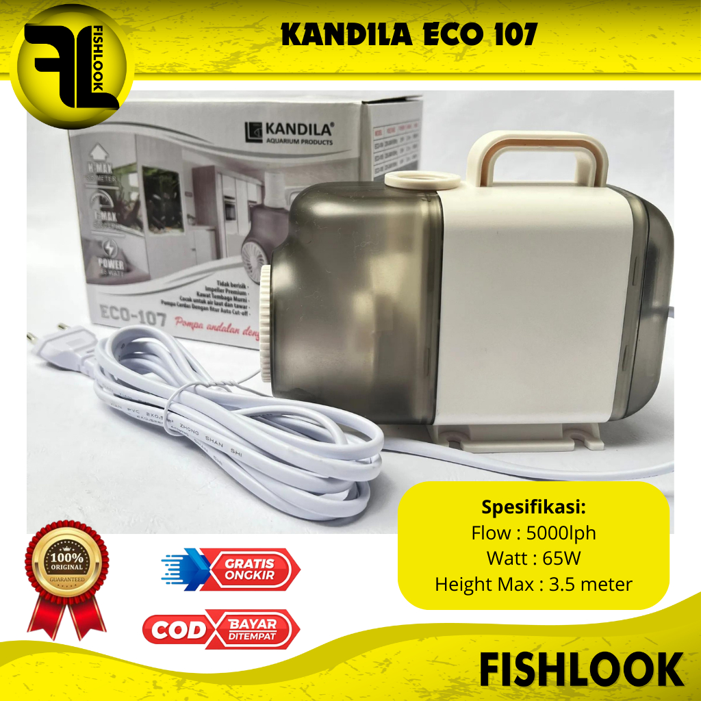 KANDILA ECO 107 ECO107 MESIN POMPA CELUP POWER HEAD AQUARIUM LOW WATT