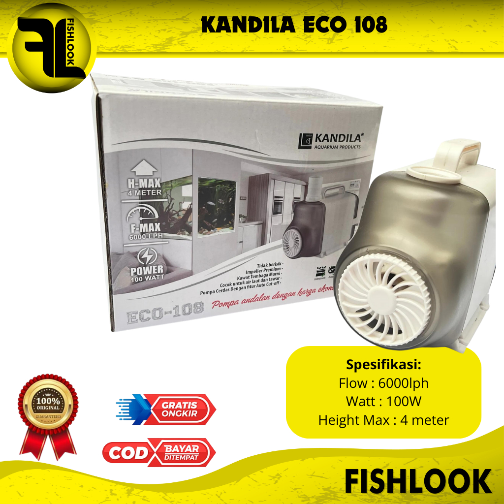 KANDILA ECO 108 ECO108 MESIN POMPA CELUP POWER HEAD AQUARIUM LOW WATT