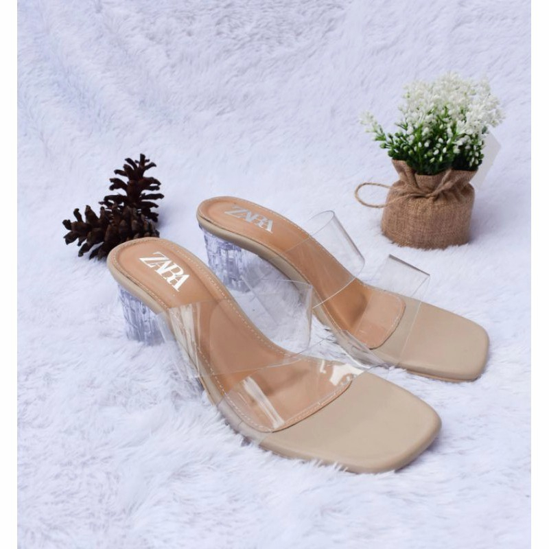 sandal wanita high heels kaca 5cm mika ZARA RA-008