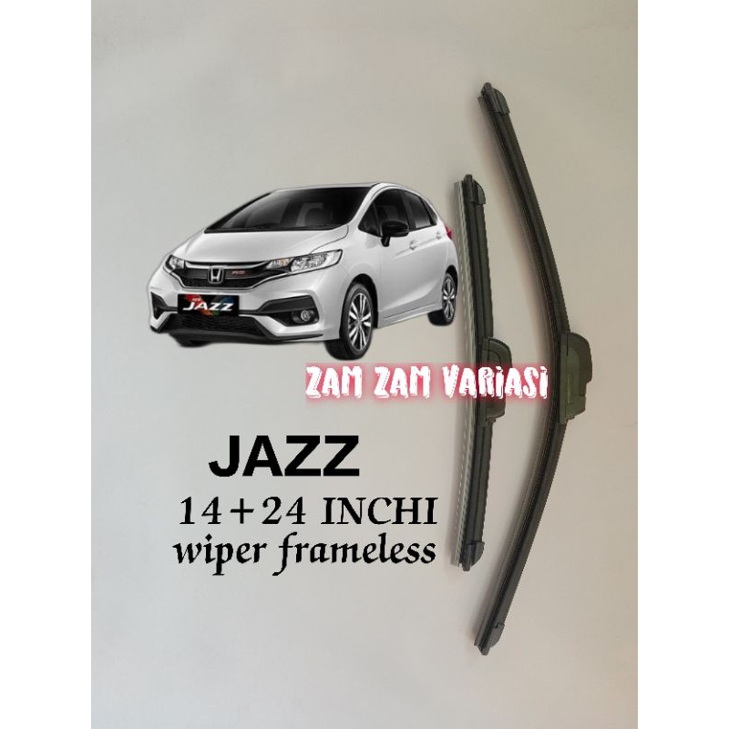 wiper kaca depan model banana frameless mobil jazz
