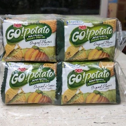 

Go Potato Biskuit Kentang Potato Biskuit Jajanan Ringan 1Pak isi 20 Sachet 8gr