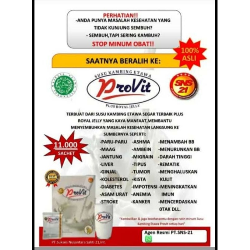 

susu kambing etawa provit plus royal jelly isi 10 sashet