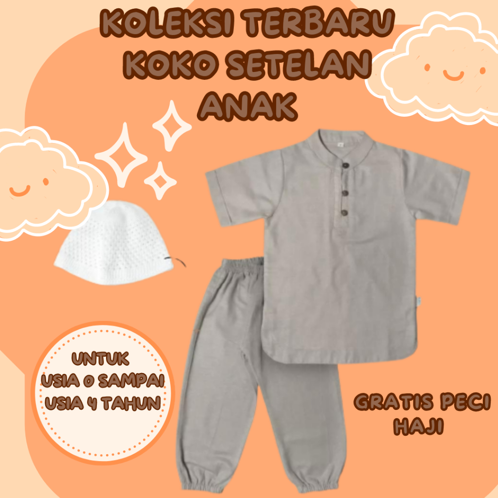 (Bonus Peci) Koko Musa Bahan Linen Koko Anak Bahan Adem Set Koko Pakaian Muslim anak Laki-Laki Baju Lebaran Baju Koko Gamis Jubah Arab Anak | Koko Bayi Aqiqah |Qomis baby balita | Baju muslim bayi aqiqah Baju Jubah Gamis Aqiqah Newborn Laki Laki