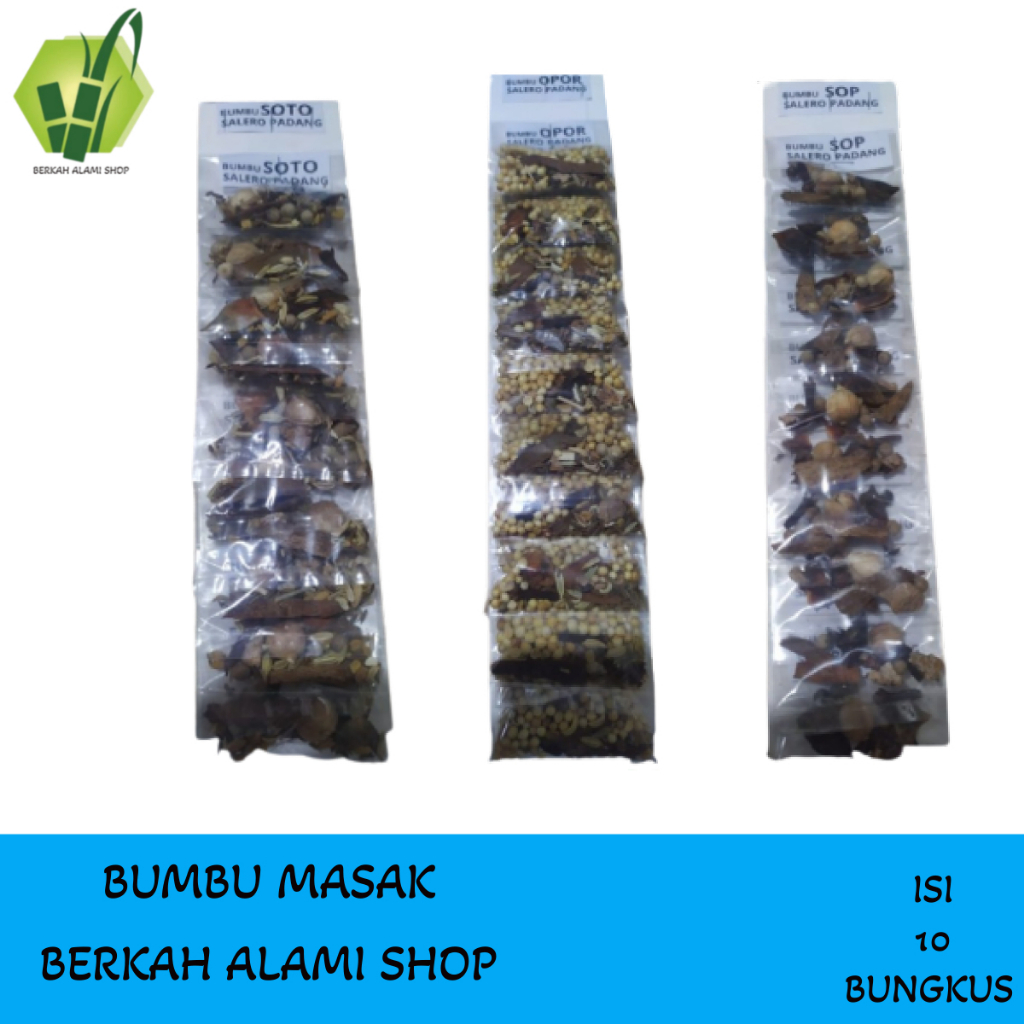 

Bumbu masak SALERO PADANG SOP, OPOR, SEMUR, GULAI, RENDANG DAN SOTO Isi 10 Bungkus