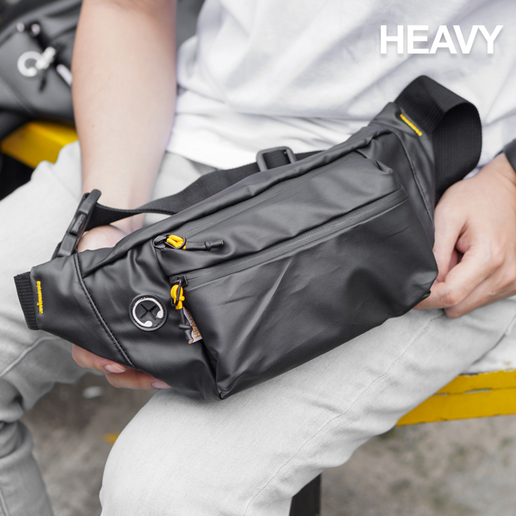 TAS SELEMPANG PRIA HEAVY.BAG. WAIST BAG HEAVY( WATERPROOF) anti air