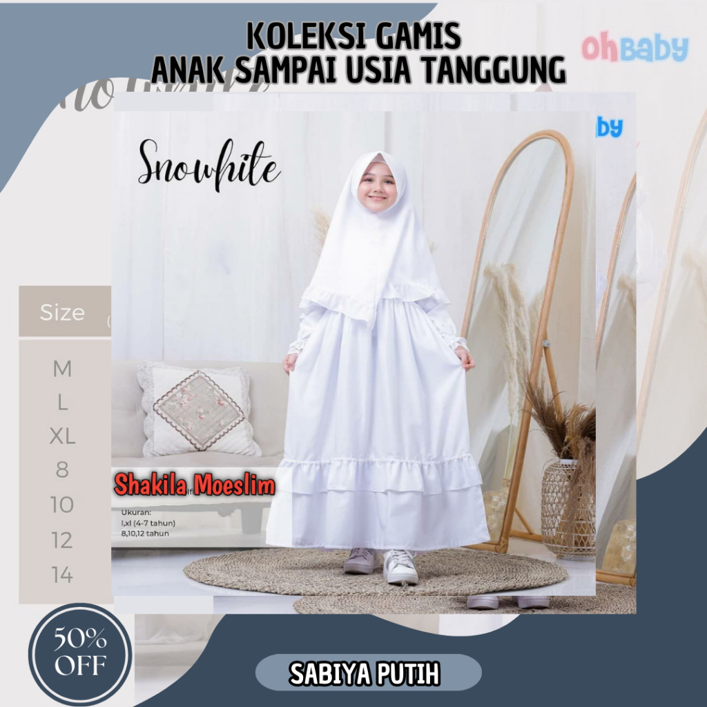 Gamis Putih Manasik Haji Anak Gamis Anak Warna Putih Anak 1 - 10 Tahun Gamis Manasik Anak tk Gamis Anak Perempuan Gamis Putih Anak  Perempuan Umur 11 12 Tahun Tanggung Remaja Baju Muslim Anak Perempuan