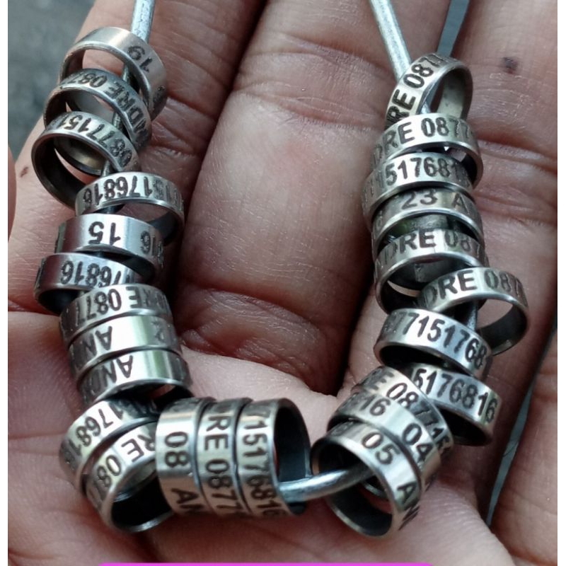 RING MERPATI BAJA LASER SLIM (REQUEST NAMA) PAKET 10 & 25 BIJI