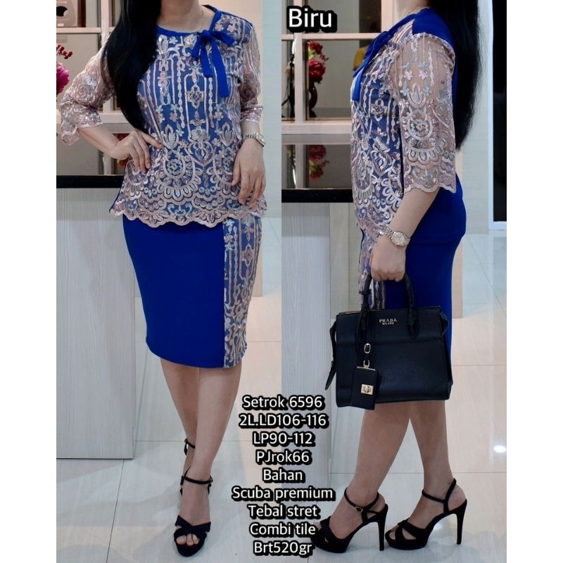 NEW SET ROK 6596 BIRU SCUBA PREMIUM TEBAL STRET COMBI TILE 520GR