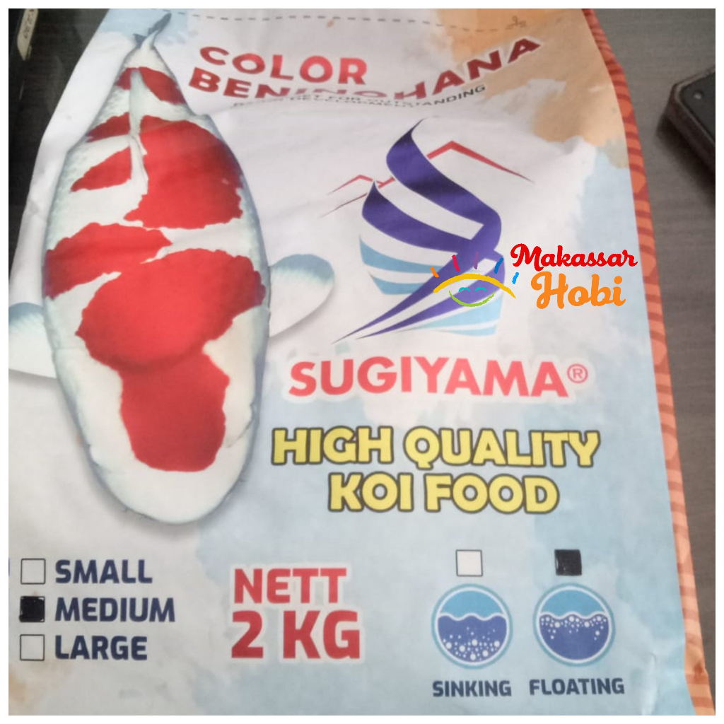 Sugiyama Color Colour 2 kg Pakan Pellet Pelet Makanan Ikan Koi Hias