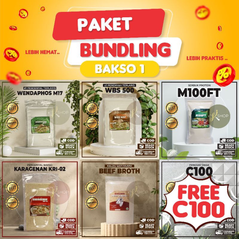 

BUNDLING 1 (paket bakso lengkap) *FREE C100