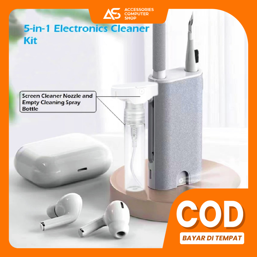 Set 5 in 1 Cleaning Kit Sikat Pembersih Earphone  / Layar Komputer / Hp Multifungsi Portable AH069 - ACS