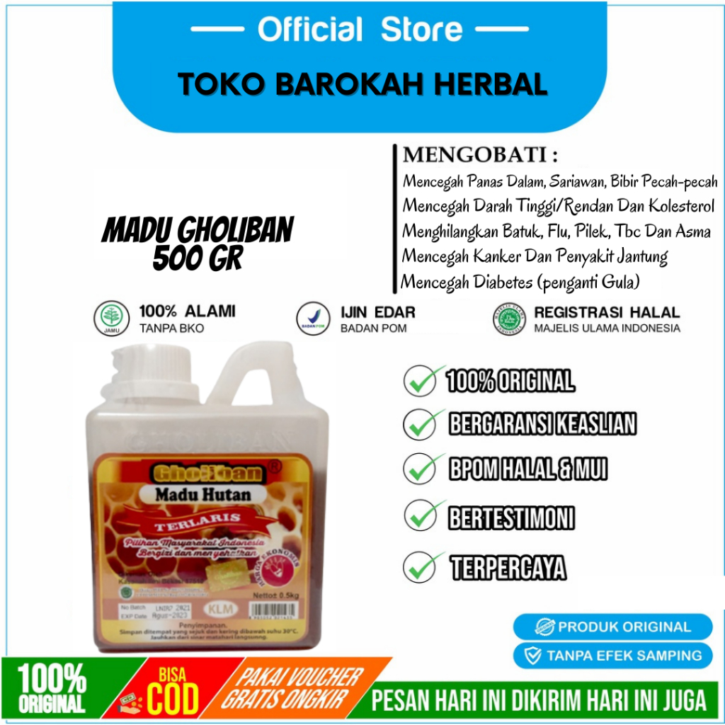 

GHOLIBAN - Madu Hutan Kalimantan Gholiban 500gr Asli Original