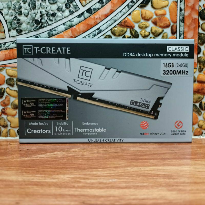 Ram Team Group T-CREATE CLASSIC 16GB DDR4 3200MHz  Dual Channel (8gbx2) PC4-25600