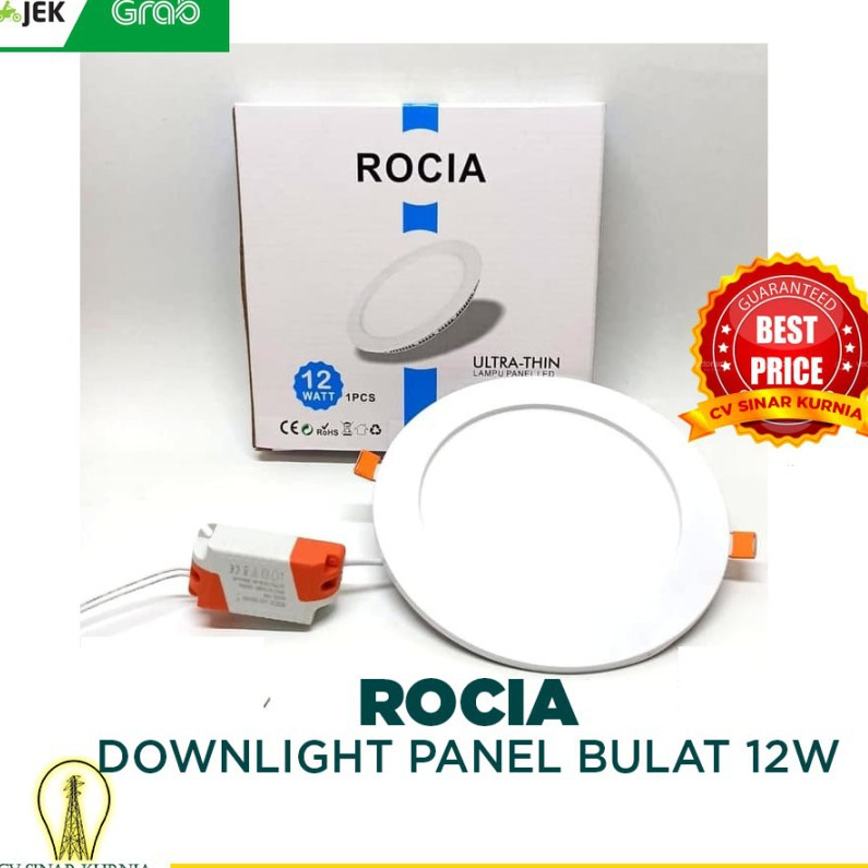 DownLight Panel LED 12w inbow Bulat Putih/CDL ROCIA Ultra thin 12 Watt