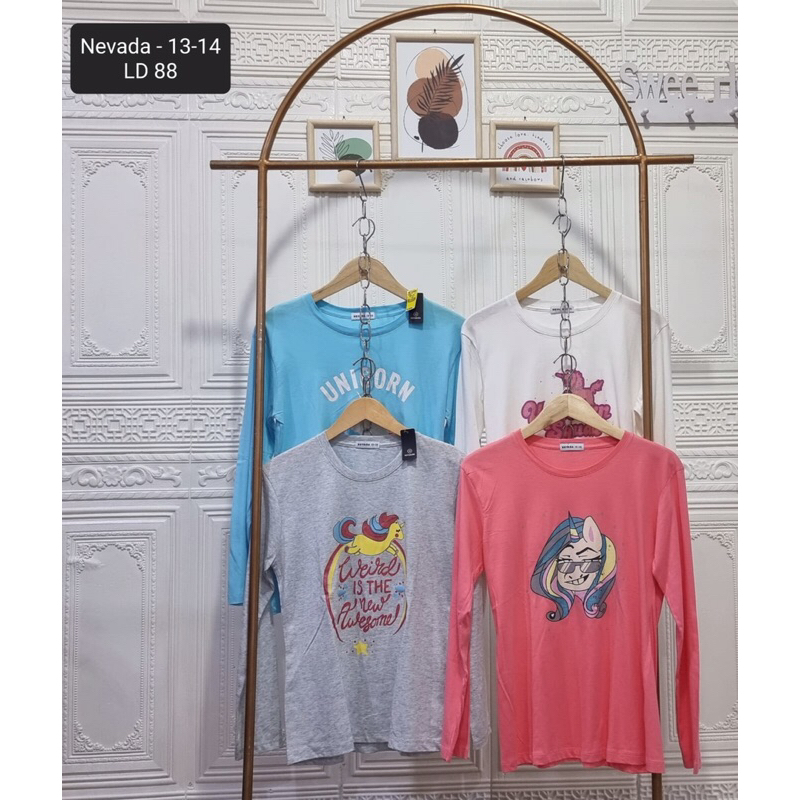 Kaos anak perempuan lengan panjang Nevada