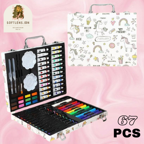 

Crayon Set Koper isi 67 PCS Untuk Mewarnai / Kado Anak Lengkap Bahan premium