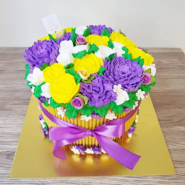 

Cake Bouquet Flower Purple Yellow