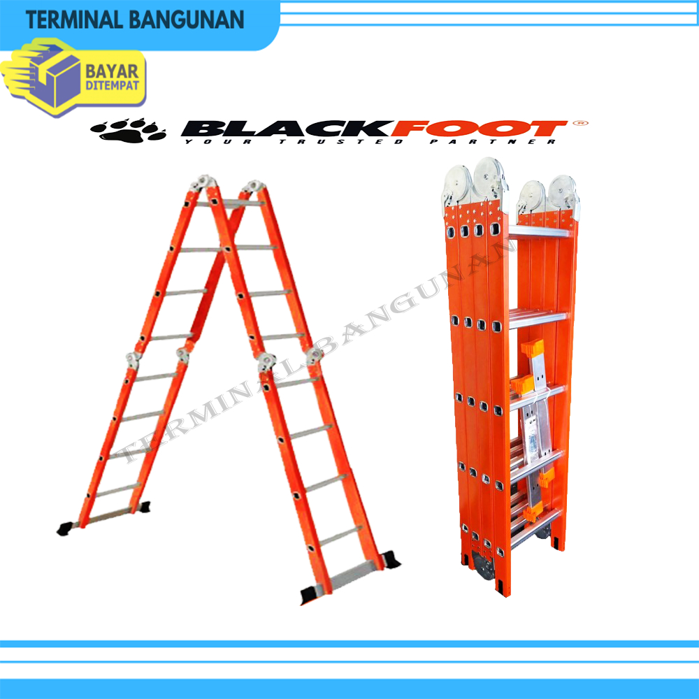 Tangga Lipat Aluminium Multipurpose Blackfoot 4X5 Tangga Alumunium