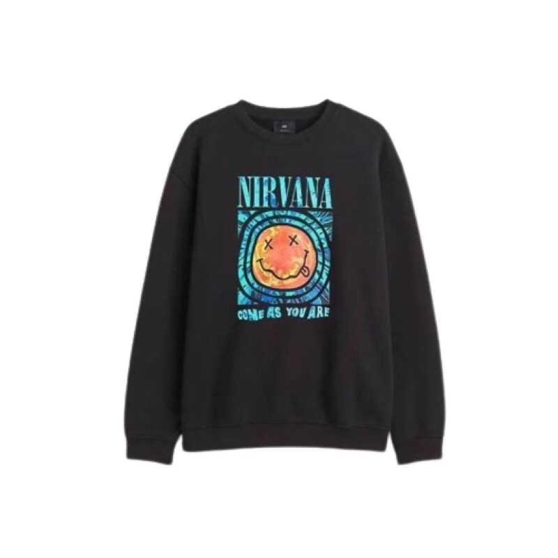 COD 9.9 Crewneck Sweater Nirvana Hitam Black Pria Wanita HnM H&amp;M Cream Unisex Cowok Cewek Full Tag