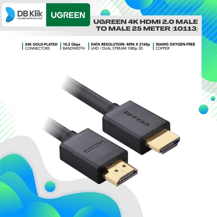Kabel UGreen 4K HDMI 2.0 Male to Male 25 Meter (10113) - UGreen 10113