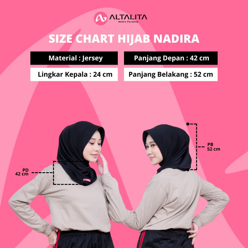 Altalita - Jilbab Instant Nadira Sport Kerudung Instan Sporty Jersey Spandek Premium pet Antem Olahraga Volly Senam High Quality