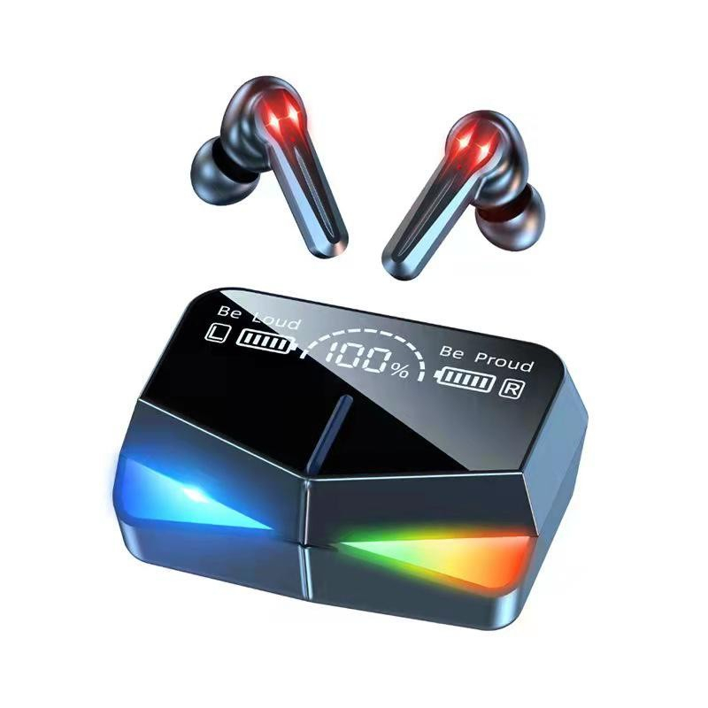 JH HEADSET HANDSFREE BLUETOOTH TWS M28 EARPHONE M-28 GAMING WIRELESS LED