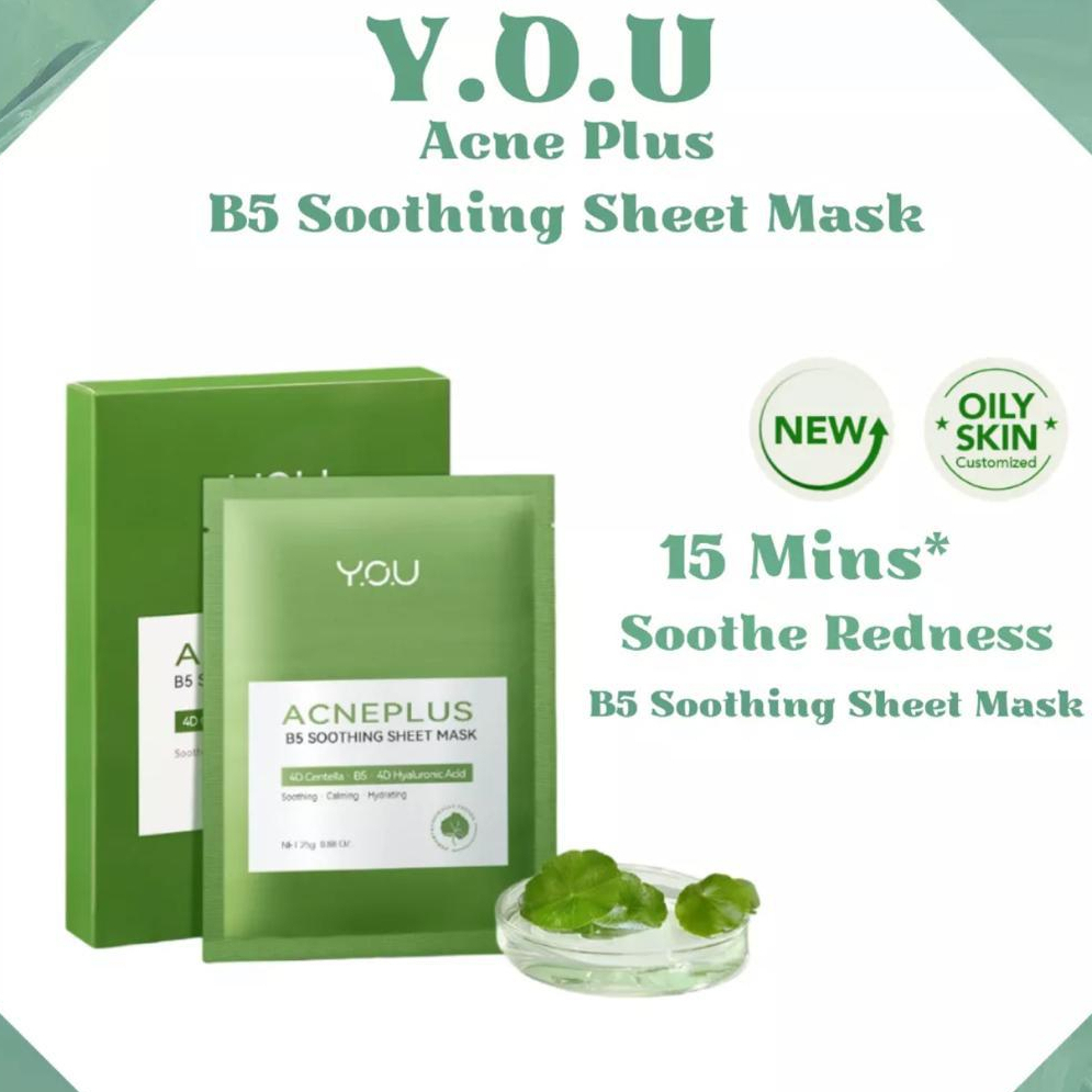 You Sheetmask Acne Plus B5 Soothing Sheet Mask Masker Jerawat You