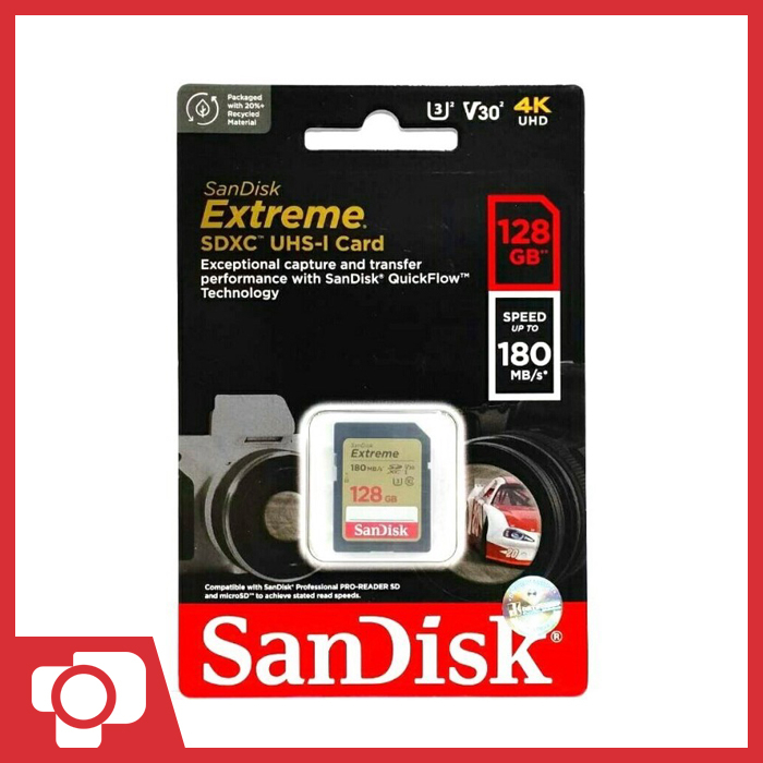 Sandisk Extreme SDXC UHS-I 128GB Memory Card Kamera