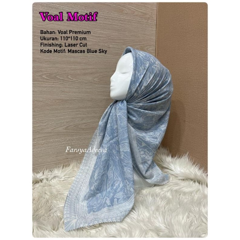 HIJAB SEGI EMPAT VOAL MOTIF SCENE BLUE SKY