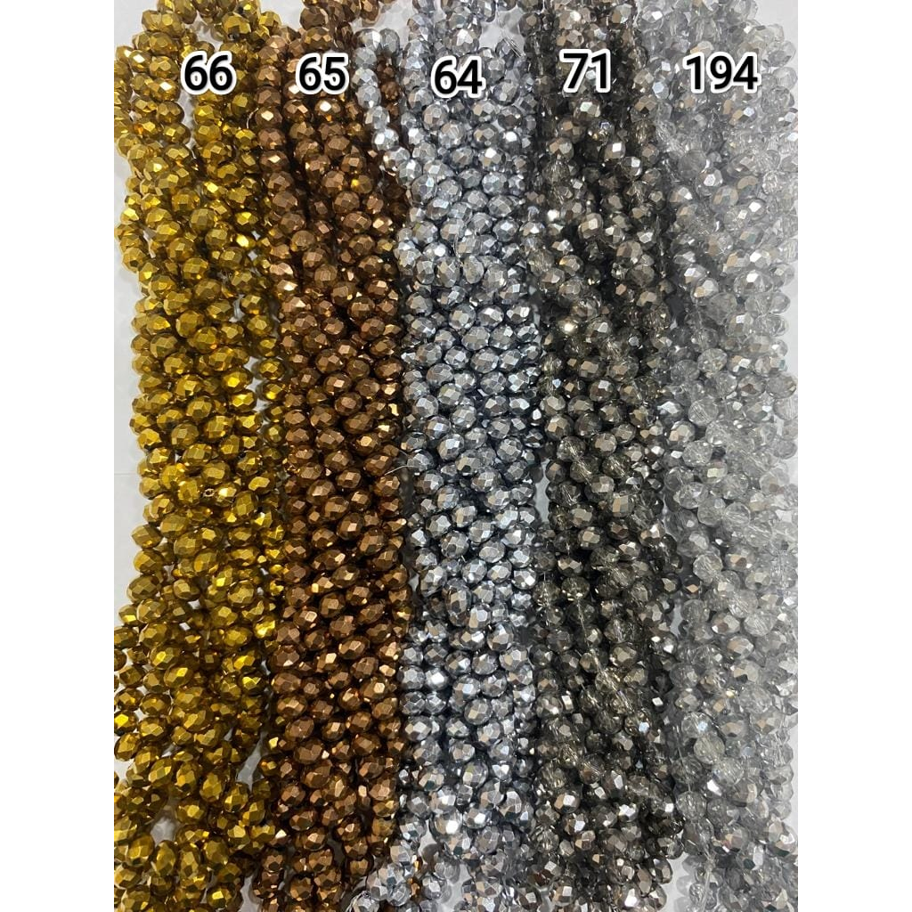 Kristal Ceko Bulat 6 mm warna Metalik