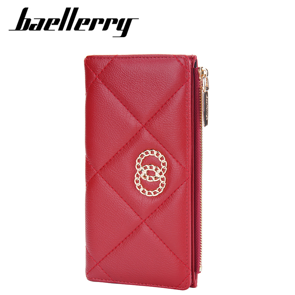 DOMPET PANJANG WANITA KULIT BAELLERRY ORIGINAL FASHION BRANDED CANTIK KEKINIAN BATAM TERBARU REMAJA MURAH SLOT KARTU DEWASA MEWAH KOREA IMPORT MERAH IRISHA WA686R1