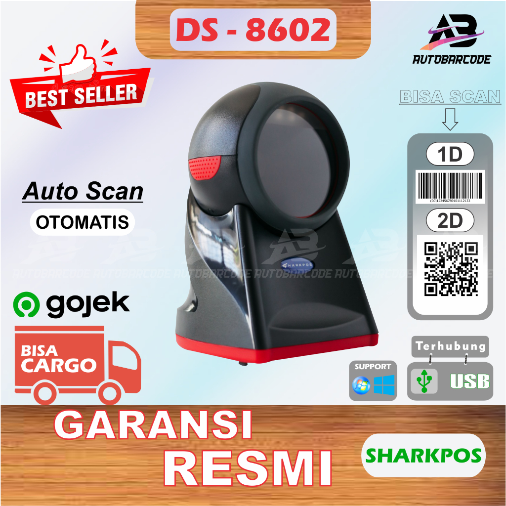 SHARKPOS DS 8602 DS-8602 DS8602 1D/2D Omni Barcode Scanner Desktop Pos 1D &amp; 2D USB QR Code Scanner Minipos MP-8602