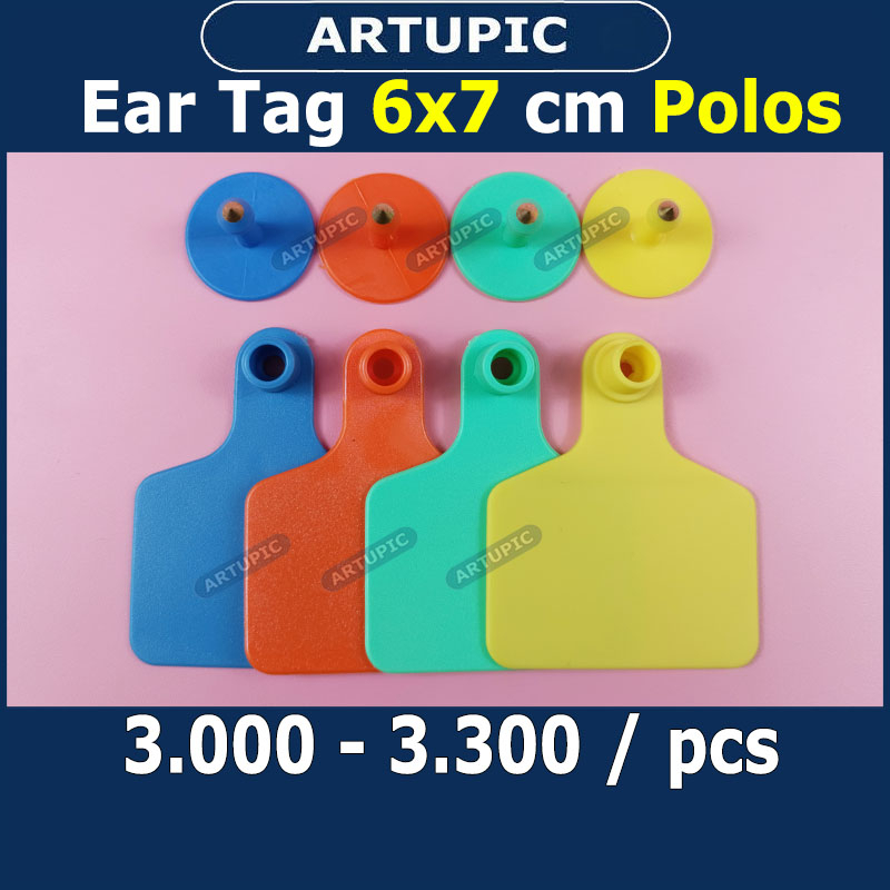 Ear Tag 6x7 cm POLOS ECERAN Anting Eartag untuk Babi Sapi Kambing Murah Plastik bisa jadi Kalung Leher Hewan Domba Kuda Kerbau